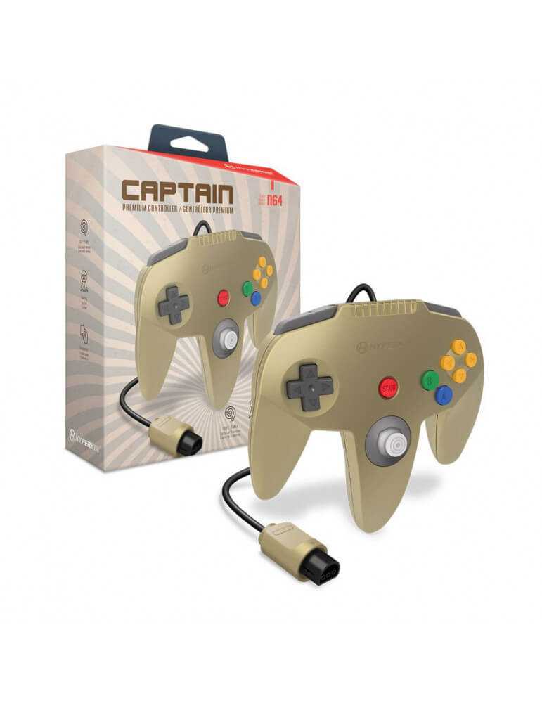 Captain Premium Controller for Nintendo 64 Gold-Nintendo 64-Pixxelife by INMEDIA