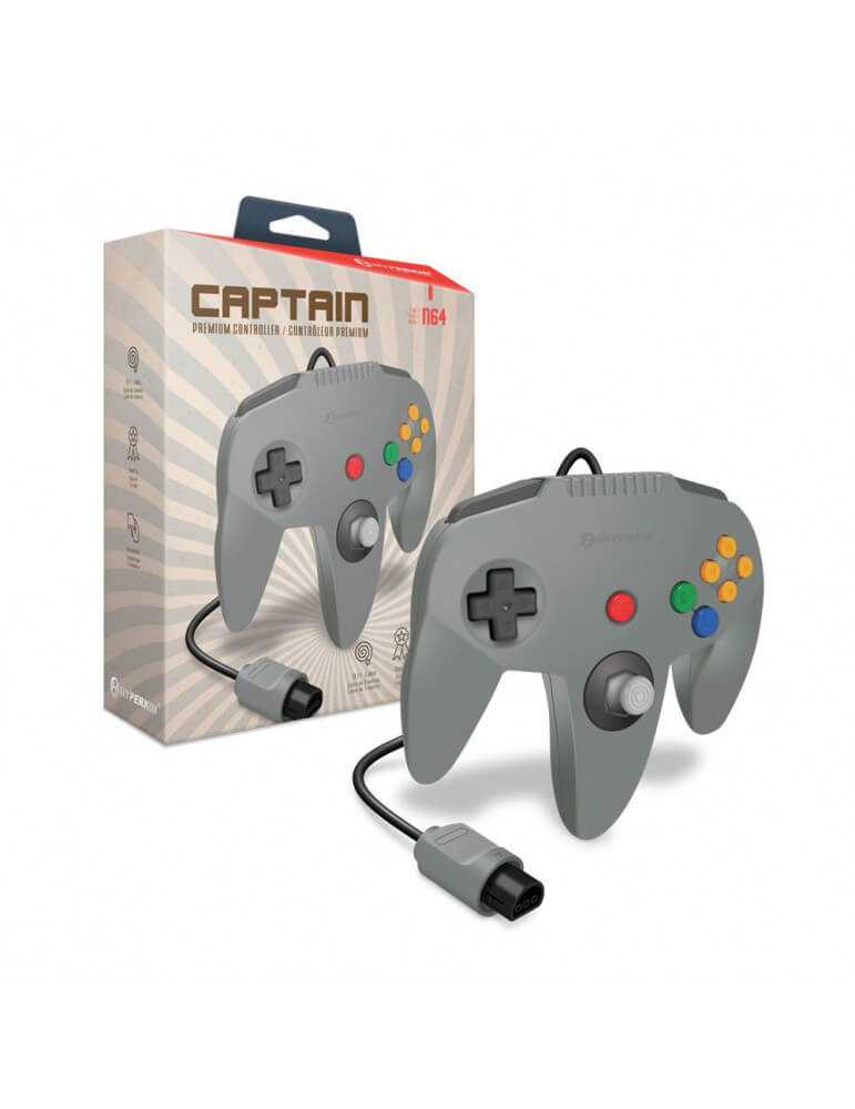 Captain Premium Controller for Nintendo 64 Gray-Nintendo 64-Pixxelife by INMEDIA