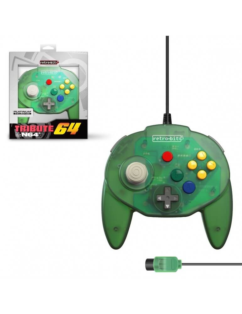 Retro-bit Tribute 64 Classic Controller for Nintendo 64 Green-Nintendo 64-Pixxelife by INMEDIA