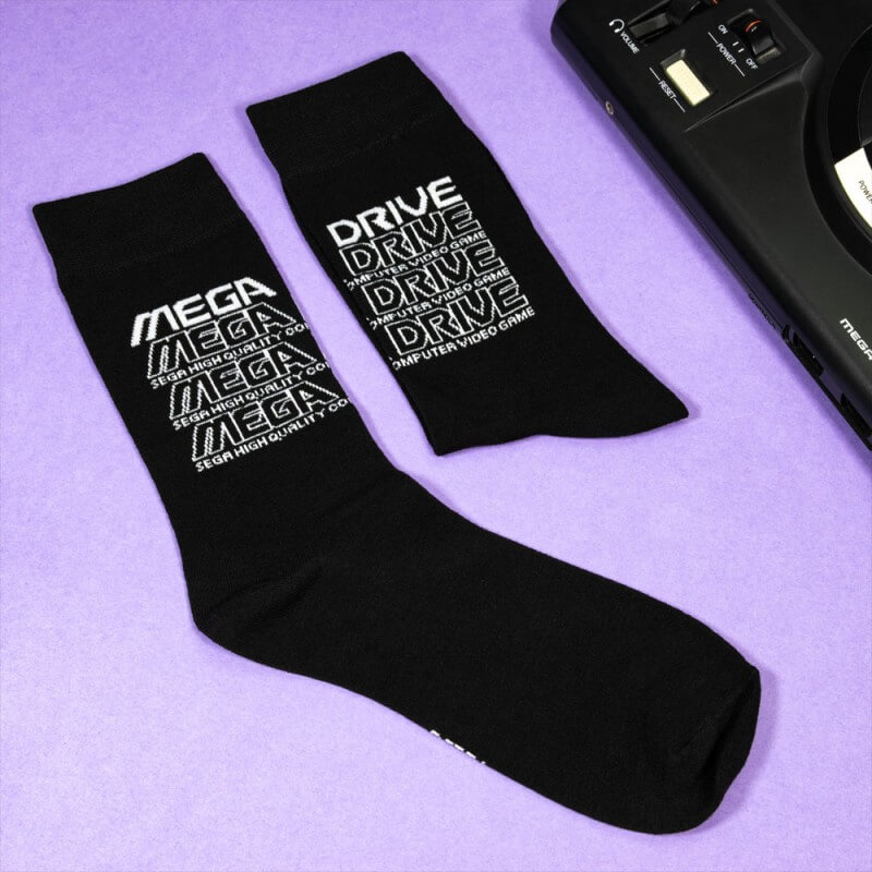 Official Mega Drive "Retro Logo" Black Socks-Apparel-Pixxelife by INMEDIA