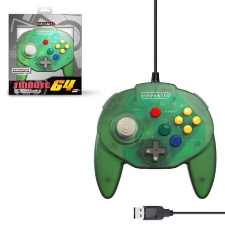 Retro-bit Tribute 64 Controller USB per Switch PC Mac Verde