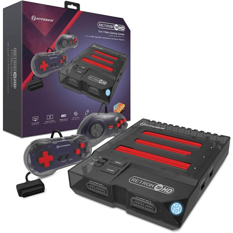 Hyperkin RetroN 3 HD Console for NES SNES Mega Drive Space Black-Modern Retrogaming-Pixxelife by INMEDIA