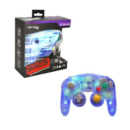 Retrolink Stile GameCube Controller Classico USB Led per PC Mac Blu