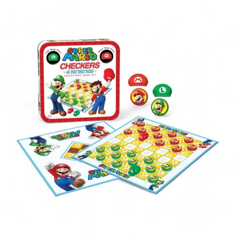 USAopoly Super Mario Checkers & Tic Tac Toe Collector's Game Set-Board Games-Pixxelife by INMEDIA