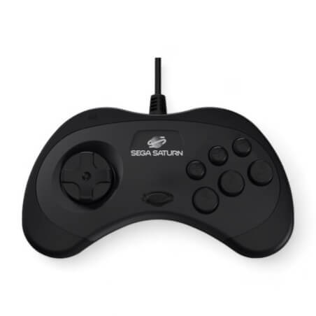 Retro-bit Official SEGA Saturn Control Pad USB per PC Mac Steam Black