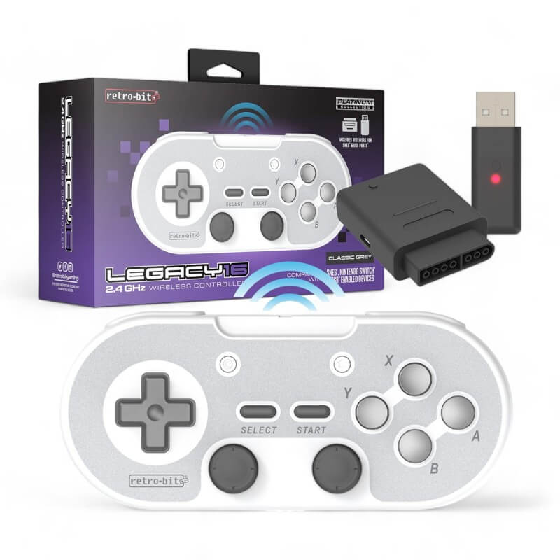 Retro-bit Legacy16 2.4G Wireless Controller Classic Grey-Retrogaming Moderno-Pixxelife by INMEDIA