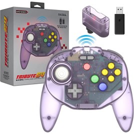 Retro-bit Tribute 64 2.4Ghz Wireless Controller for N64 Switch PC Mac Atomic Purple