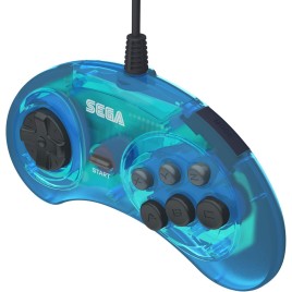 Retro-bit Official SEGA 6-Button Arcade Pad USB for PC Mac Steam Blue