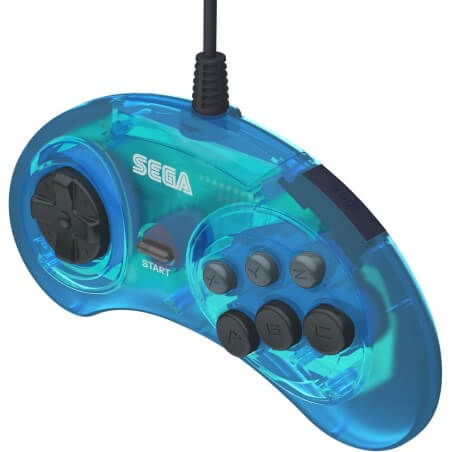 Retro-bit Official SEGA 6-Button Arcade Pad USB per PC Mac Steam Blue