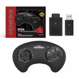 Retro-bit BIG6 2.4G Wireless Arcade Pad per PC Mac Switch Black