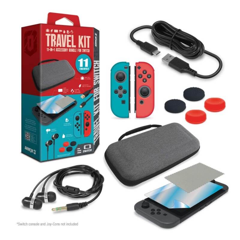 Armor 3 Travel Kit 11-in-1 Accessory Bundle for Switch-Switch-Pixxelife by INMEDIA