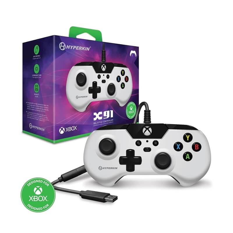 Hyperkin X91 90s Style Controller Xbox Series X/S Xbox One Windows 10/11 White-Xbox One-Pixxelife by INMEDIA