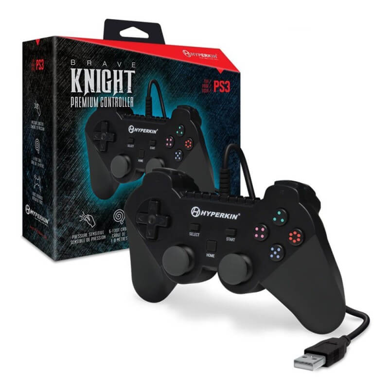 Hyperkin Brave Knight Premium Controller for PS3 PC Mac Black-Modern Retrogaming-Pixxelife by INMEDIA