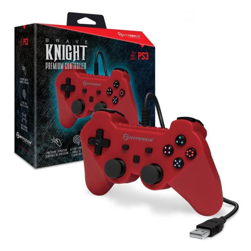 Hyperkin Premium Controller Brave Knight per PS3 PC Mac Rosso-Retrogaming Moderno-Pixxelife by INMEDIA