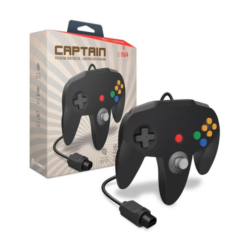 Hyperkin Captain Premium Controller for Nintendo 64 Black-Nintendo 64-Pixxelife by INMEDIA