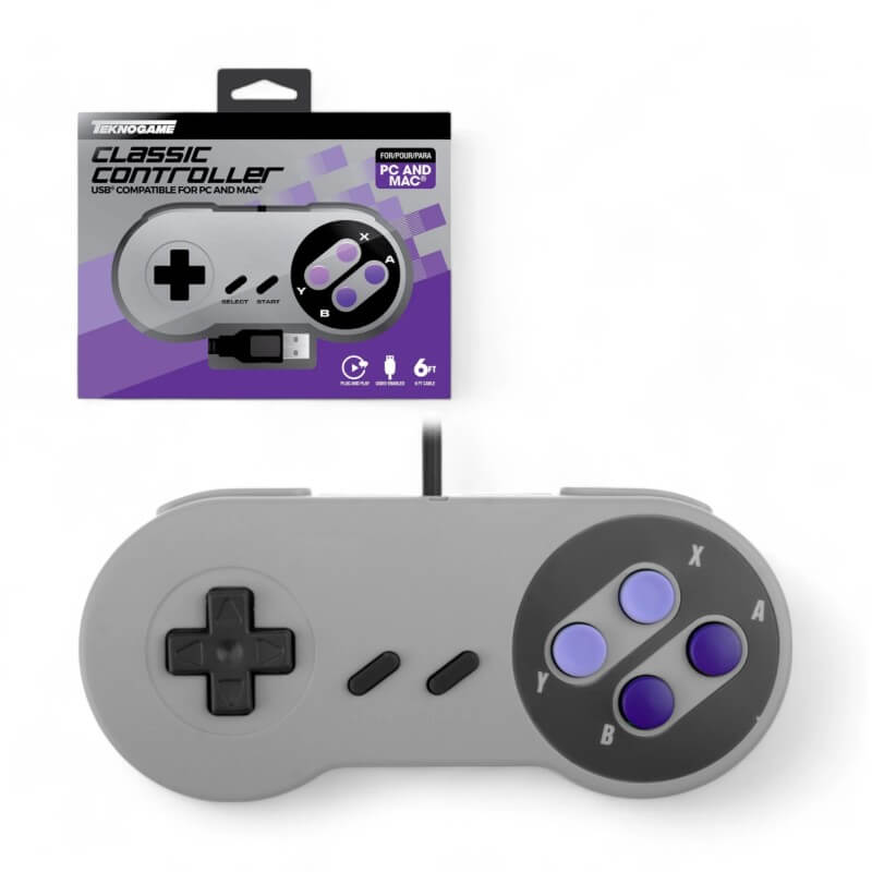 Teknogame USB Classic Controller Stile SNES per PC Mac-PC/Mac/Android-Pixxelife by INMEDIA