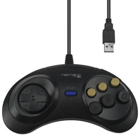 Retrolink Mega Drive Genesis Style USB Classic Controller for PC Mac