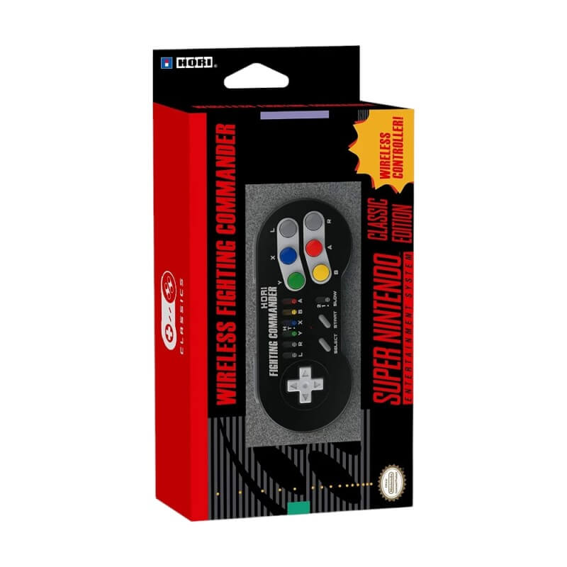 Hori Wireless Fighting Commander for SNES Classic Edition-Super Nintendo-Pixxelife by INMEDIA